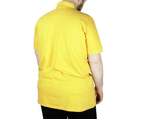 Battal Beden Erkek Tshirt Polo Yaka Cepli Klasik Pike 20552 Hardal