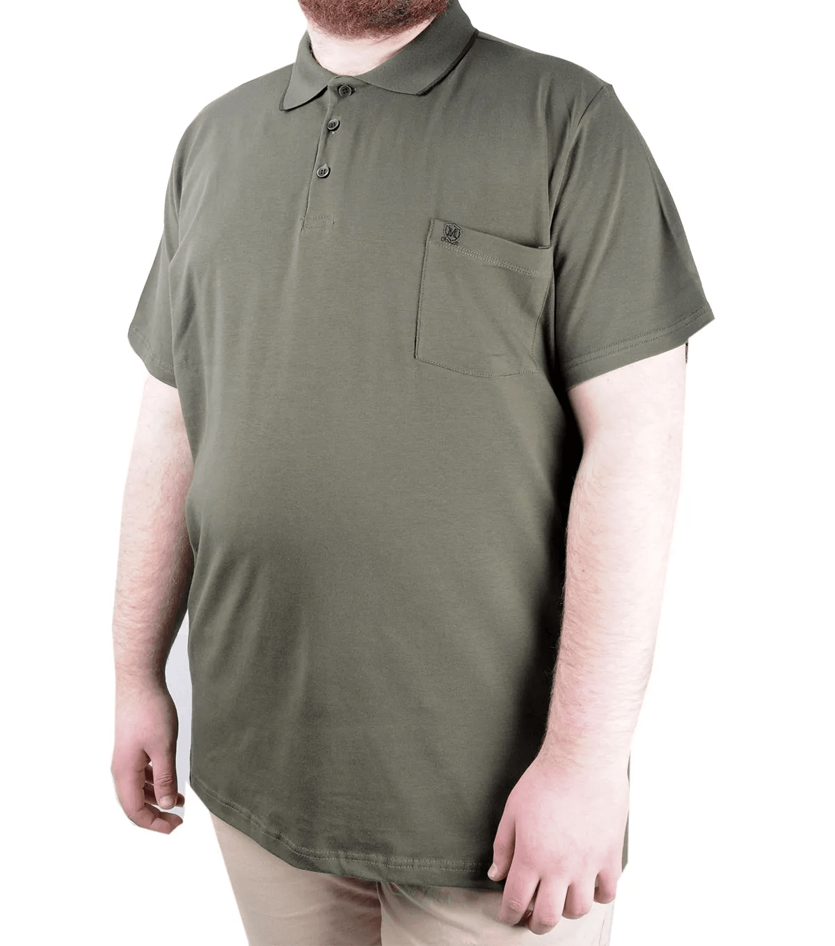Büyük Beden T shirt Polo Likralı Süprem Cepli 21558 Haki