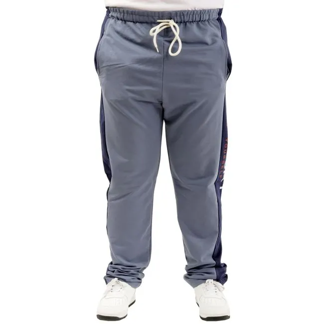 Büyük Beden Erkek Eşofman Altı Cepli Baskılı SPORT 24516 Mavi