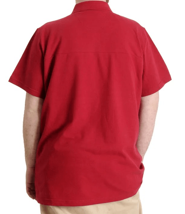 Büyük Beden Erkek T-shirt Polo MILITARE 23327 Bordo