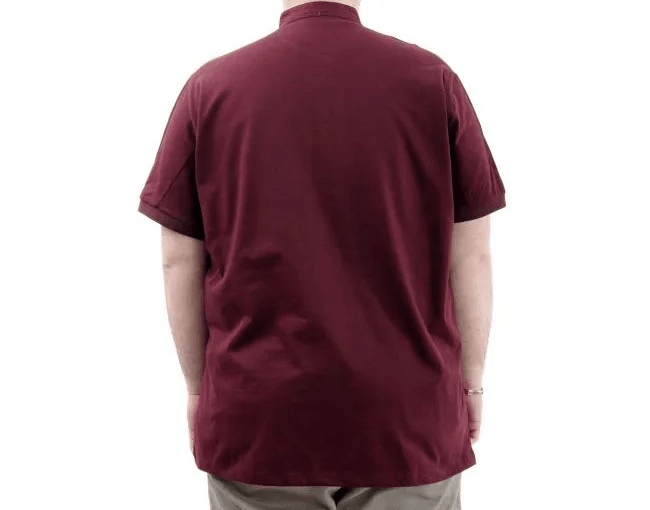 Büyük Beden Erkek Tişört Düğmeli Hakim Yaka T-Shirt 24339 Mürdüm