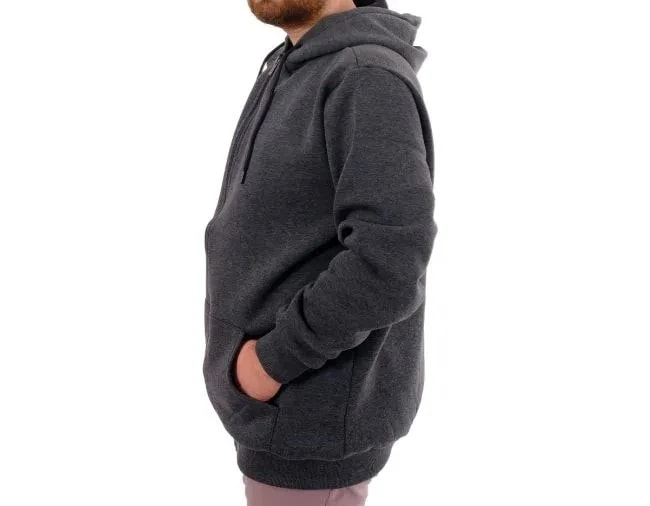 Büyük Beden Erkek Sweat Zippered Basic 20543 Antramelanj