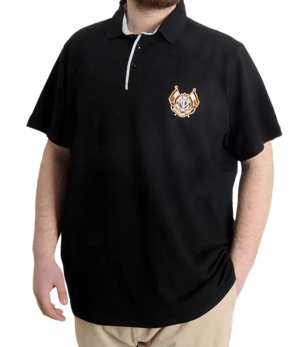 Büyük Beden Erkek T-shirt Polo CHOOSE YOUR MODE 23321 Siyah
