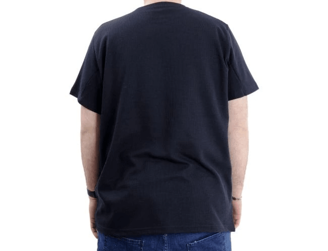 Büyük Beden Erkek T-shirt Bisiklet Yaka WAFFLE 20033 Lacivert