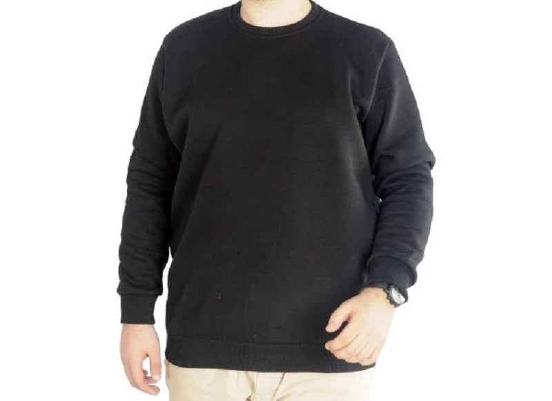 Erkek Sweatshirt Bisiklet Yaka Basic 20131 Siyah