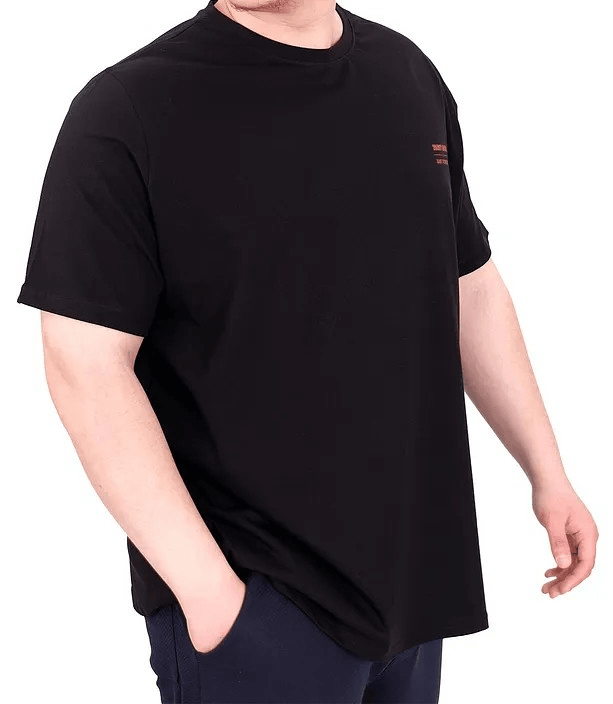 Büyük Beden Erkek T-Shirt Bisiklet Yaka FOREVER U25023 Siyah