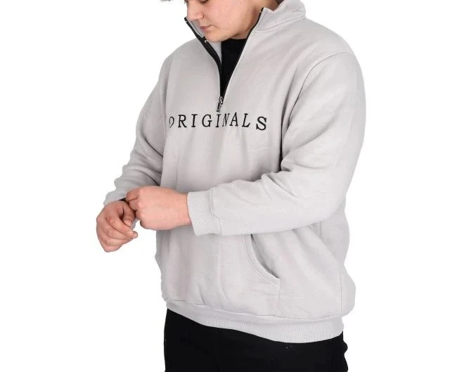 Büyük Beden Erkek Sweat Dik Yaka Orıgınals 24543 Grimelanj