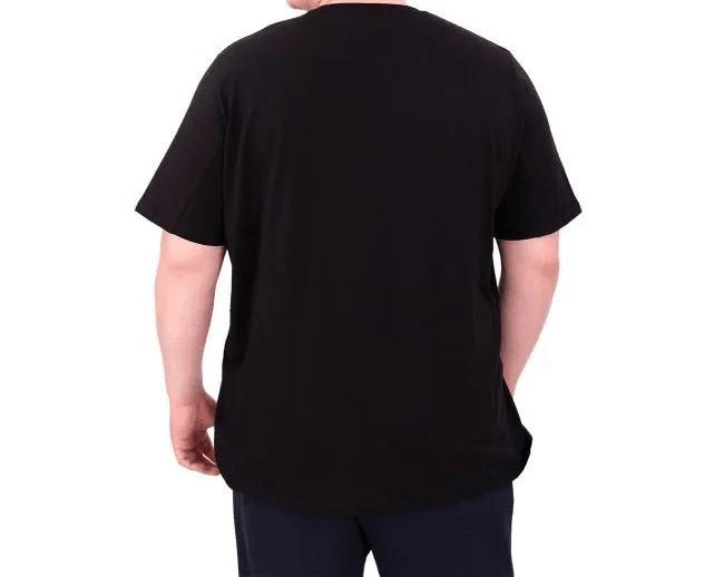 Büyük Beden Erkek T-Shirt Bisiklet Yaka STATUE 25027 Siyah