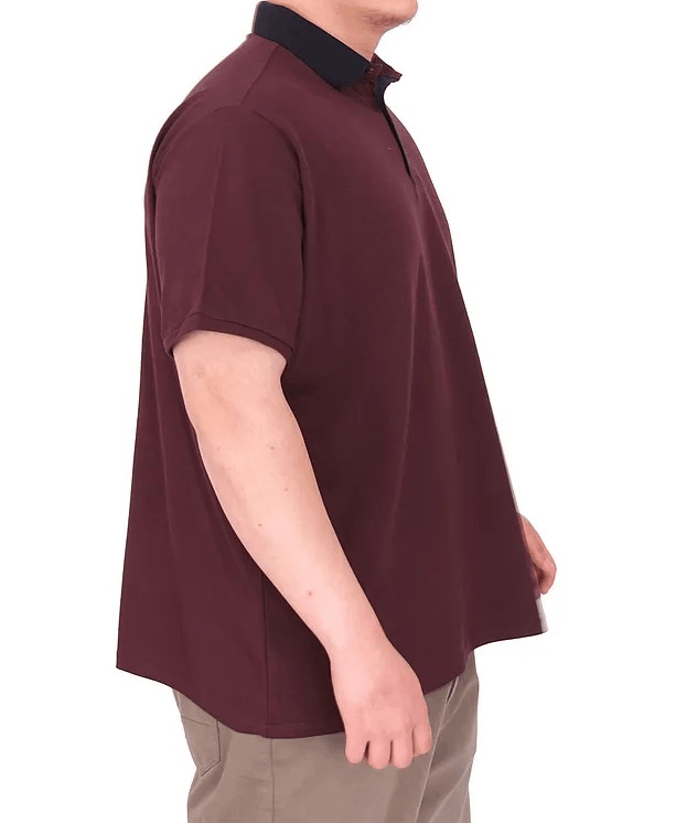 Büyük Beden Erkek T-Shirt Polo Yaka YOURSELF U25310 Mürdüm