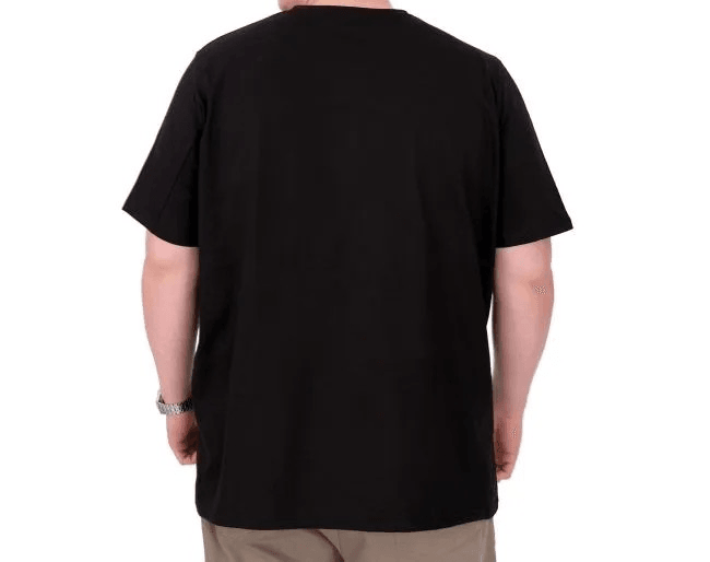 Büyük Beden Erkek T-Shirt Bisiklet Yaka ROSE U25032 Siyah