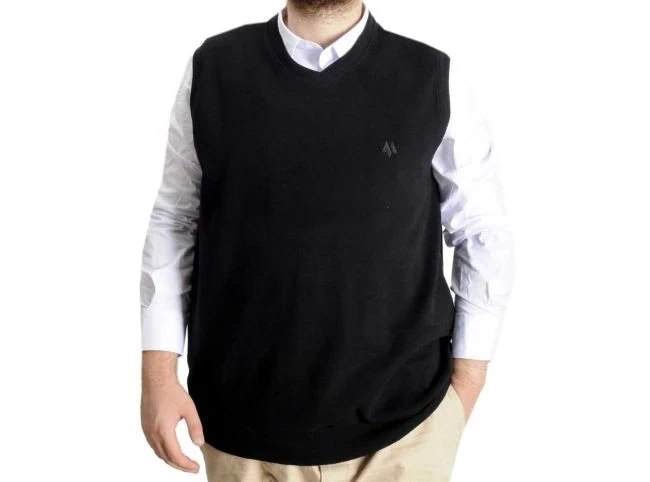 Büyük Beden Erkek Süeter Vanize Selanik 20547 Siyah