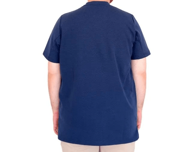 Büyük Beden Tshirt Bıs Yaka Dore 25034 indigo