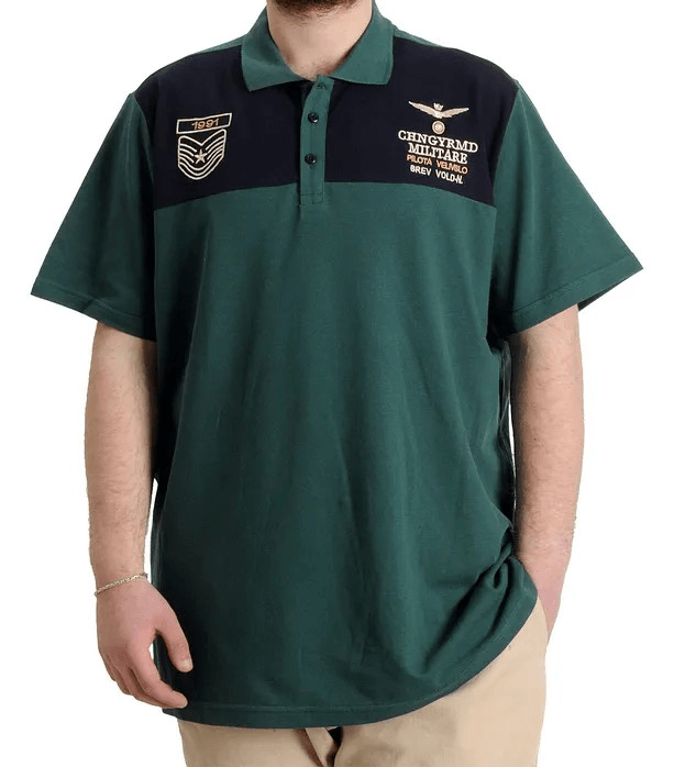Büyük Beden Erkek T-shirt Polo MILITARE 23327 Nefti