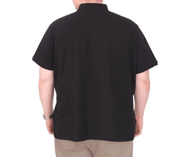 Büyük Beden Erkek T-Shirt Polo Yaka REAL 25309 Siyah