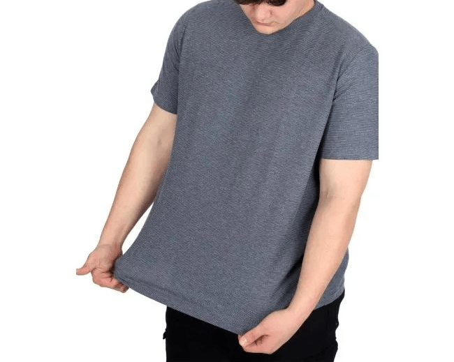 Büyük Beden Erkek T-shirt Bisiklet Yaka WAFFLE 20033 K.Mavi