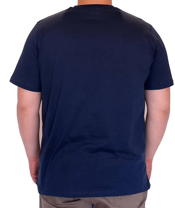 Büyük Beden Erkek T-Shirt Bisiklet Yaka FAULTLESS Basklılı U25011 Indigo