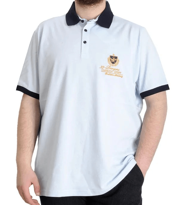 Büyük Beden Erkek Polo T-shirt RANGERS 23342 Mavi