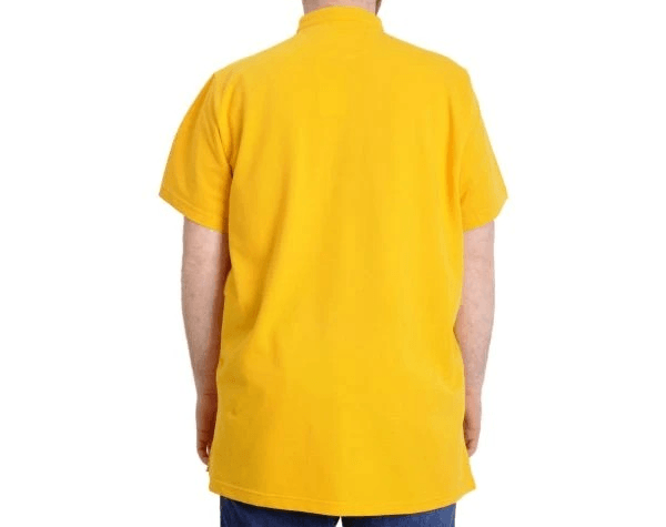 Büyük Beden Erkek T-shirt Hakim Yaka MD LOGO 22326 Siyah - hardal