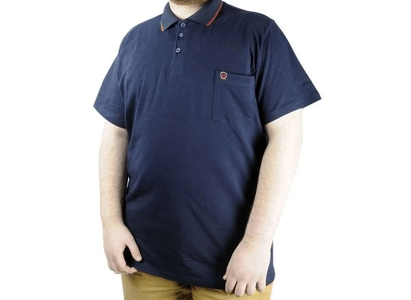 Büyük Beden T Shirt Polo Likralı Süprem Cepli 21558  - lacivert