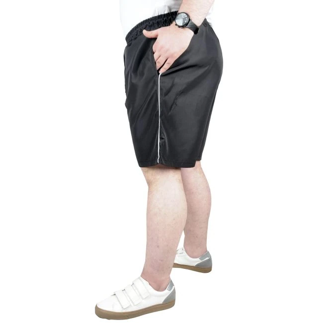 Büyük Beden Deniz Şortu White Line 21451 Siyah