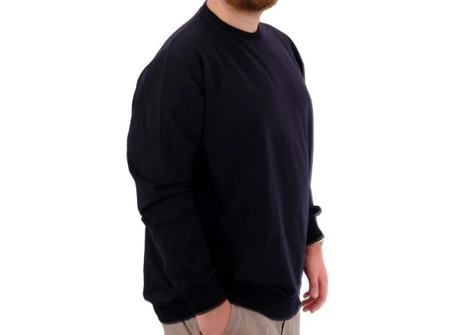 Büyük Beden Erkek Sweat Bıs Yaka U24174 Lacivert