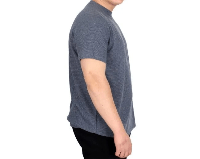 Büyük Beden Erkek T-shirt Bisiklet Yaka WAFFLE 20033 K.Mavi