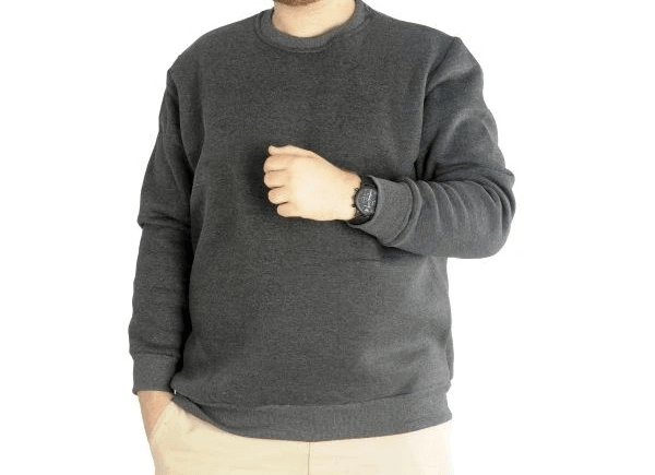 Erkek Sweatshirt Bisiklet Yaka Basic 20131 Antramelanj