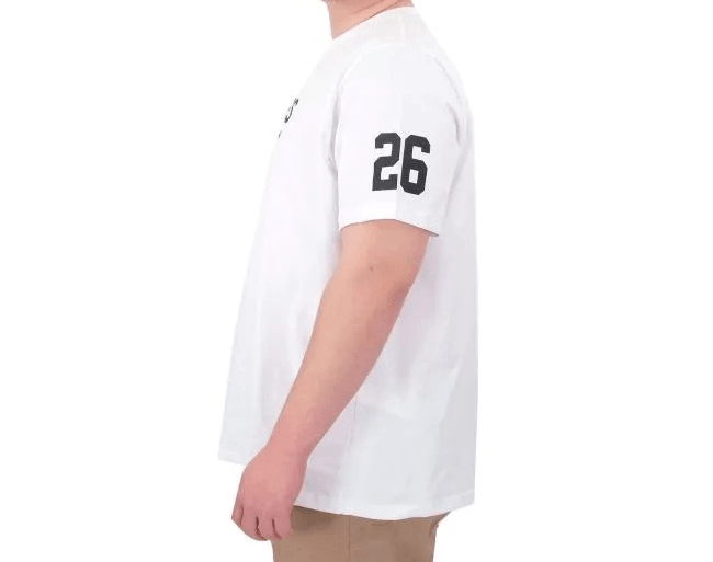 Büyük Beden Erkek Baskılı T-Shirt Los Angeles 25031 Beyaz