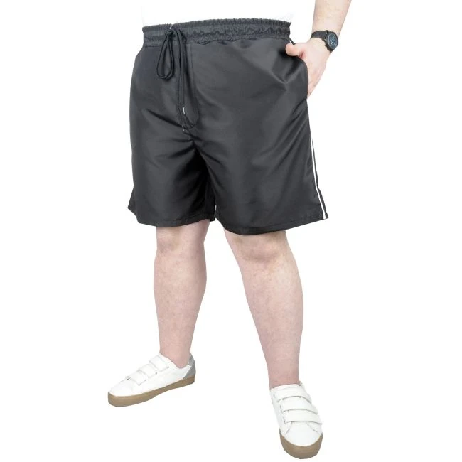 Büyük Beden Deniz Şortu White Line 21451 Siyah