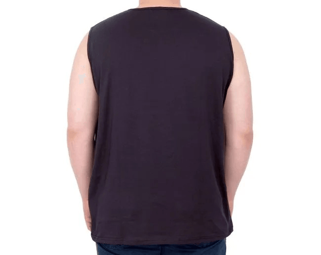 Battal Beden Erkek Kolsuz Tshirt  Nakışlı 25101 Lacivert