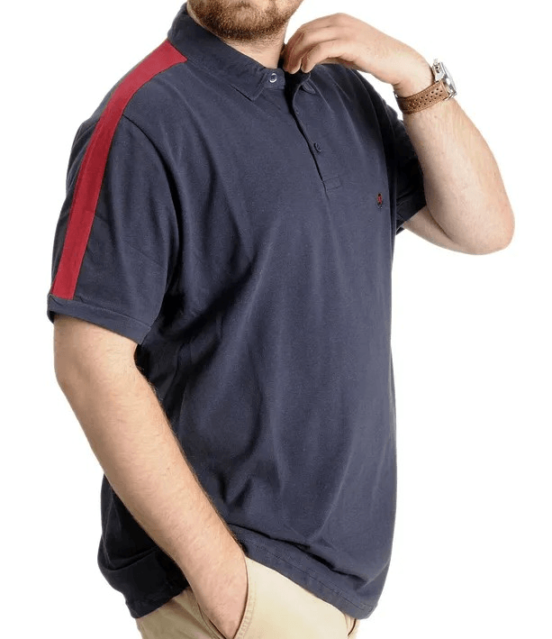 Büyük Beden Erkek T-Shirt Polo Yaka Wreath 22320 Lacivert