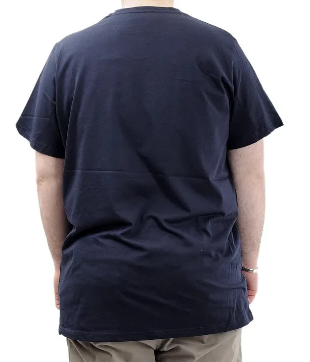 Büyük Beden Erkek Baskılı T-Shirt BEGIN U24056 Lacivert