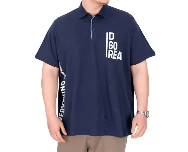 Büyük Beden Erkek T-Shirt Polo Yaka REAL 25309 İndigo