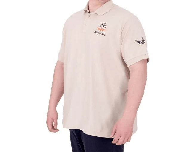 Büyük Beden Erkek T-Shirt Pike Polo Yaka U25305 Bej