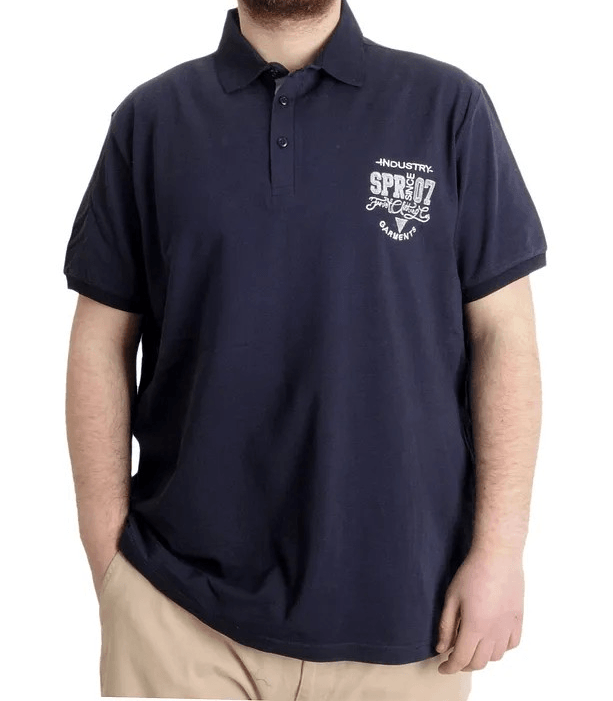 Büyük Beden Erkek T-shirt Polo INDUSTRY 23316 Lacivert