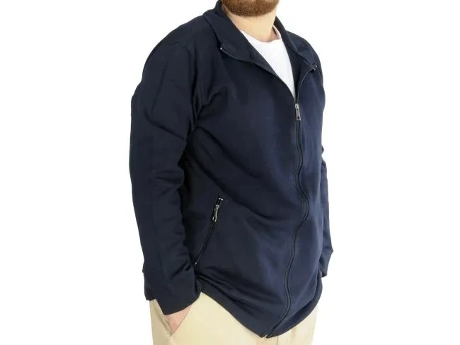 Buyuk Beden Erkek Hırka Fermuarlı Stell Dik Yaka 20571 Lacivert