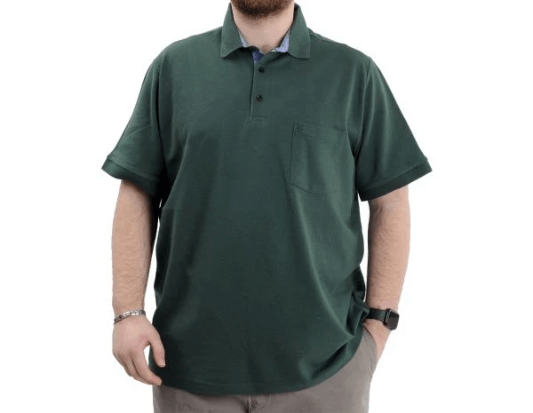 SuperXL Büyük Beden Erkek T-Shirt Polo Yaka Cepli Klasik 20550 Nefti