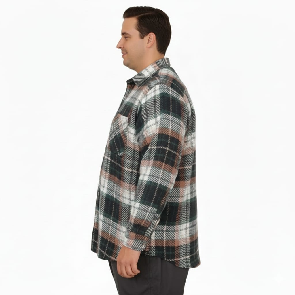 Büyük Beden Gömlek Tek Cep Oduncu 25394 Nefti