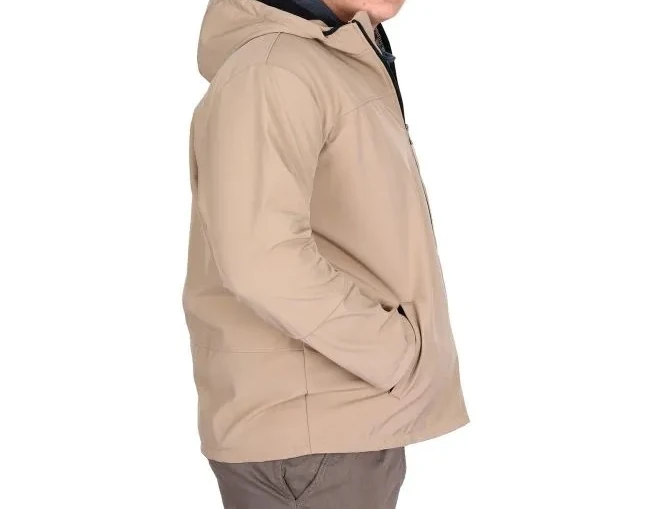 Büyük Beden Erkek Kapüşonlu Mont Waterproof Softshell 21235 Bej