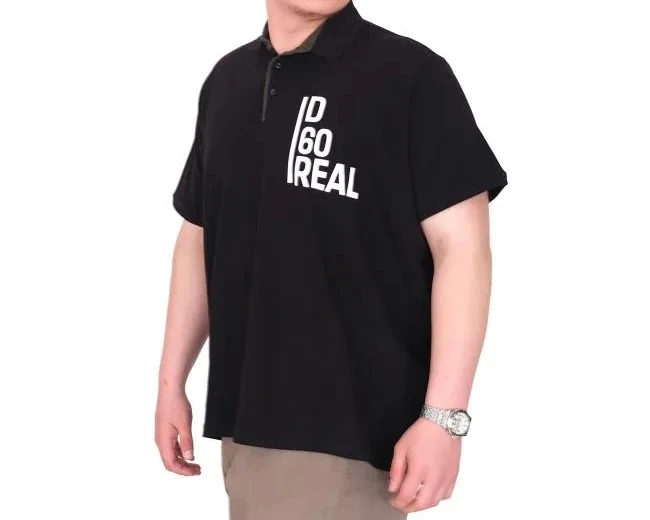 Büyük Beden Erkek T-Shirt Polo Yaka REAL 25309 Siyah
