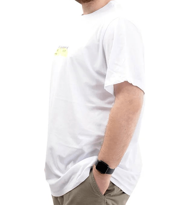 Battal Beden Baskılı Erkek T-Shirt Bisiklet Yaka SIMPLICITY U24047 Beyaz