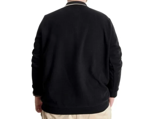 Büyük Beden Erkek Sweat Polo Selanik Horse 23440 Siyah