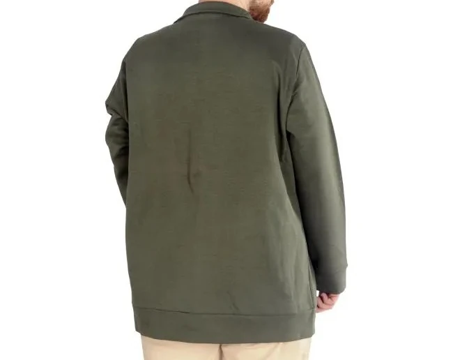 Buyuk Beden Erkek Hırka Fermuarlı Stell Dik Yaka 20571 Haki