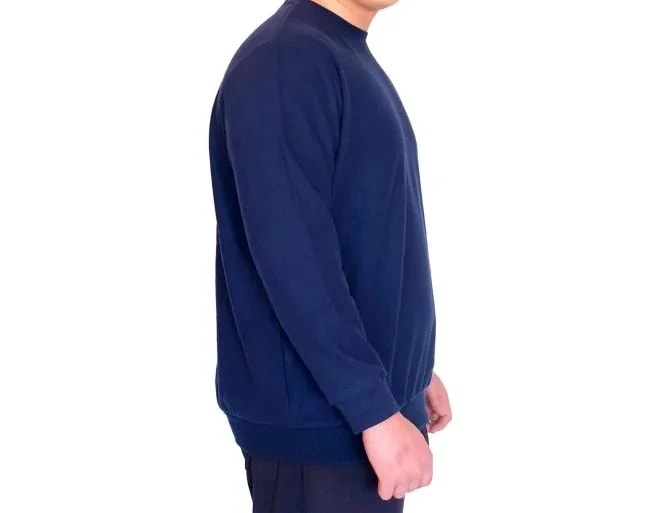 Büyük Beden Erkek Bisiklet Yaka Sweatshirt Selanik U24441 İndigo