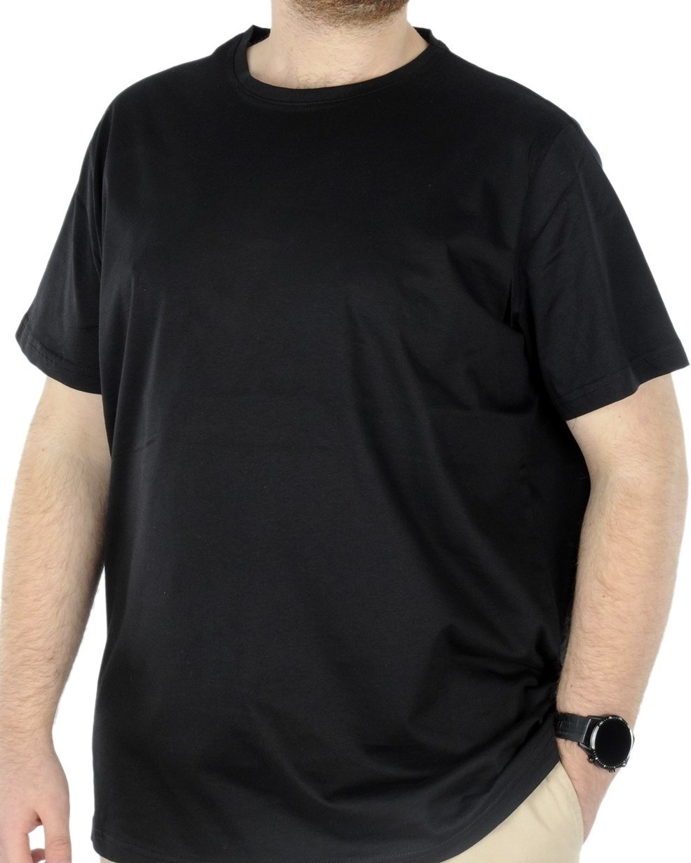 Büyük Beden Erkek T-shirt Basic 20031 Siyah