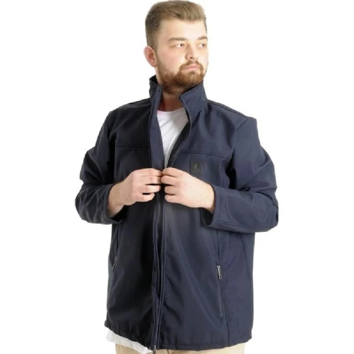 Büyük Beden Erkek Mont Basic Waterproof 21232 Lacivert