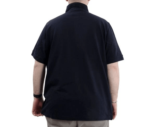 Battal Beden Erkek Tshirt Polo Yaka Nakışlı Klasik Pike 20553 Lacivert