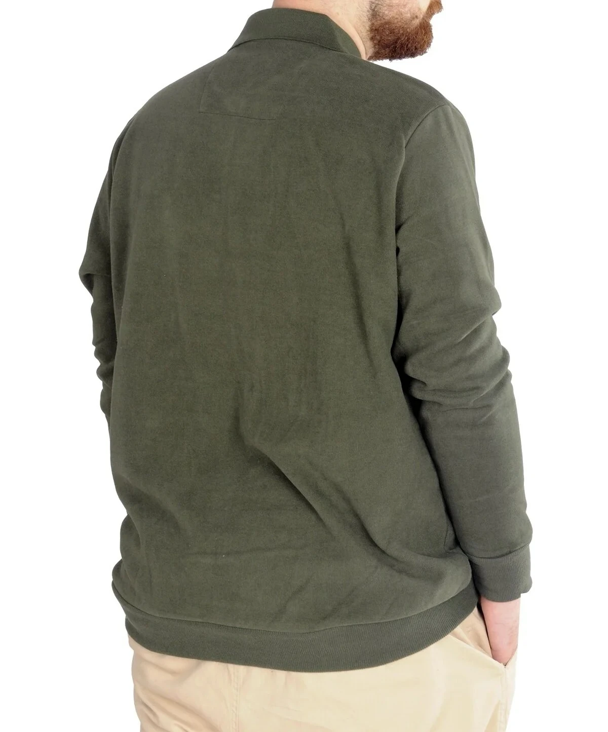 Büyük Beden Erkek Sweat Polo Cepli Selanik Basic 20441 Haki