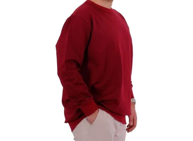 Büyük Beden Erkek Sweat Bıs Yaka U24174  Bordo