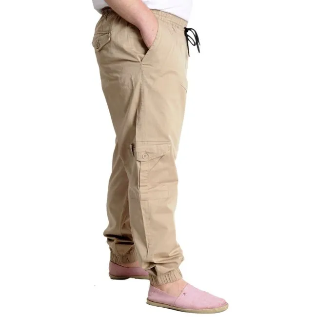 Büyük Beden Keten Kargo Jogger Valencia 21911  Bej